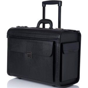 Rolling 17" Laptop Briefcase on Wheels Attache Lawyers Case Legal Size